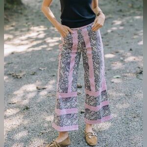 Julia Amory size xl Women's Paisley Print Wide-Leg Pants